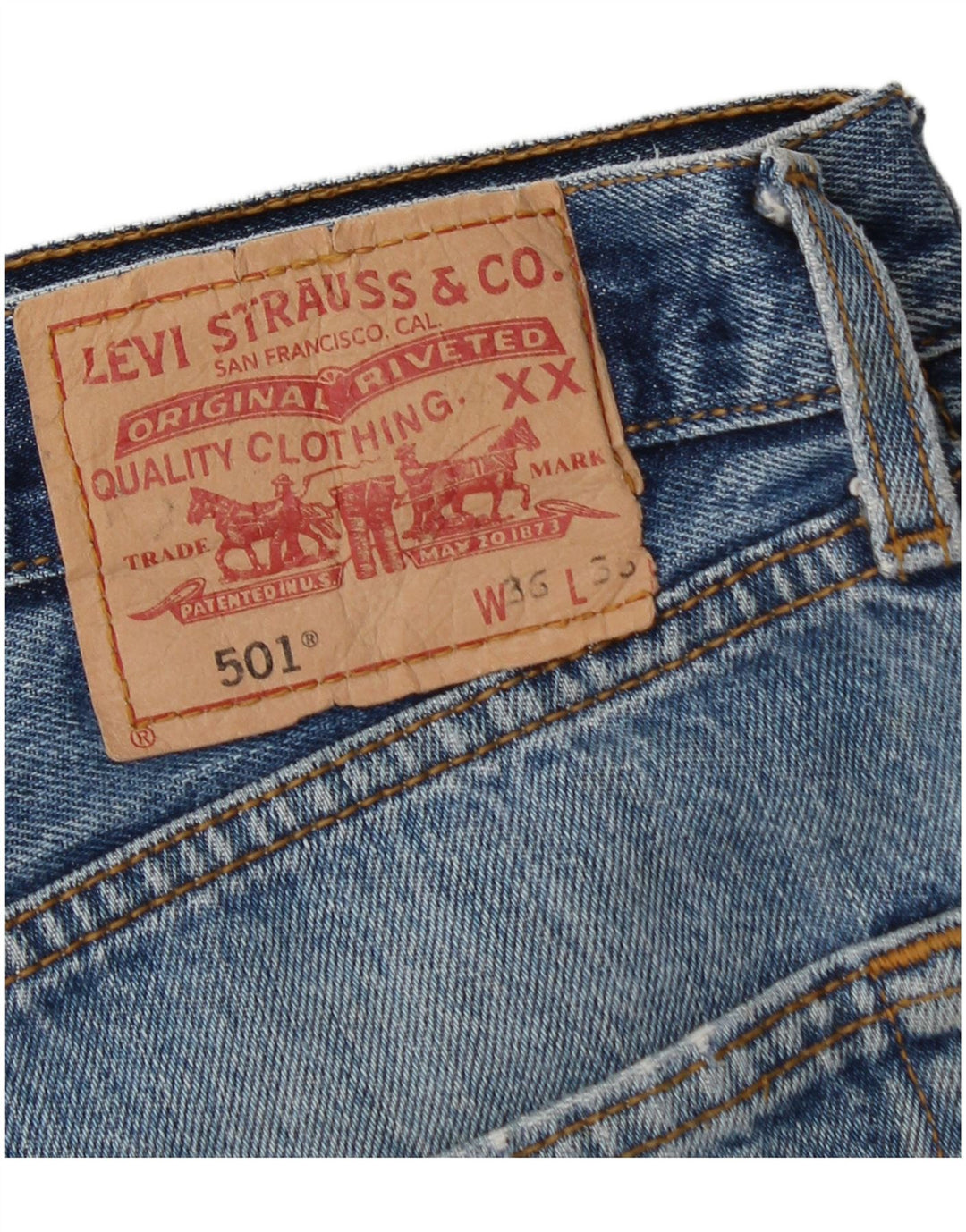 Levi's Herre 501 denimshorts W36 Large Blue