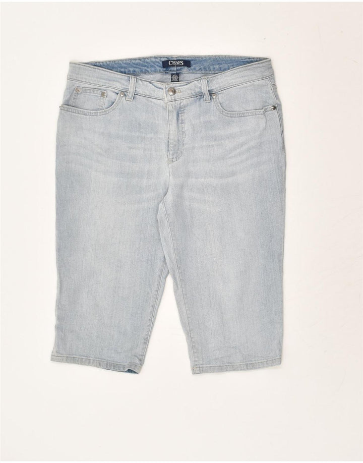 CHAPS Womens Denim Bermuda Shorts US 10 Large W34  Blue Cotton | Vintage Chaps | Thrift | Second-Hand Chaps | Used Clothing | Messina Hembry 