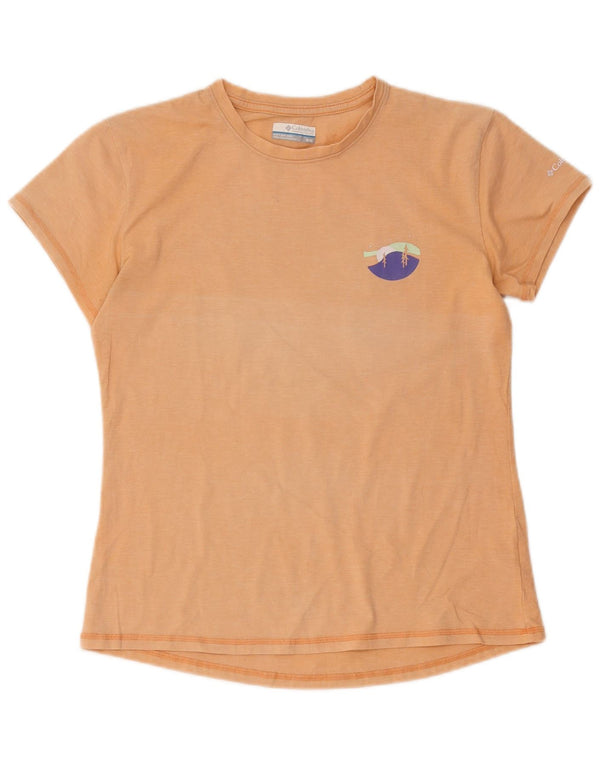 Columbia Womens Grafisk T-Shirt Top UK 14 Medium Orange Polyester