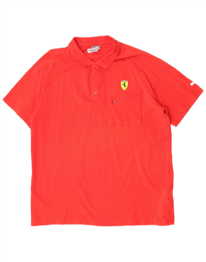 Puma Herre Ferrari Polo Shirt XL Rød Bomuld