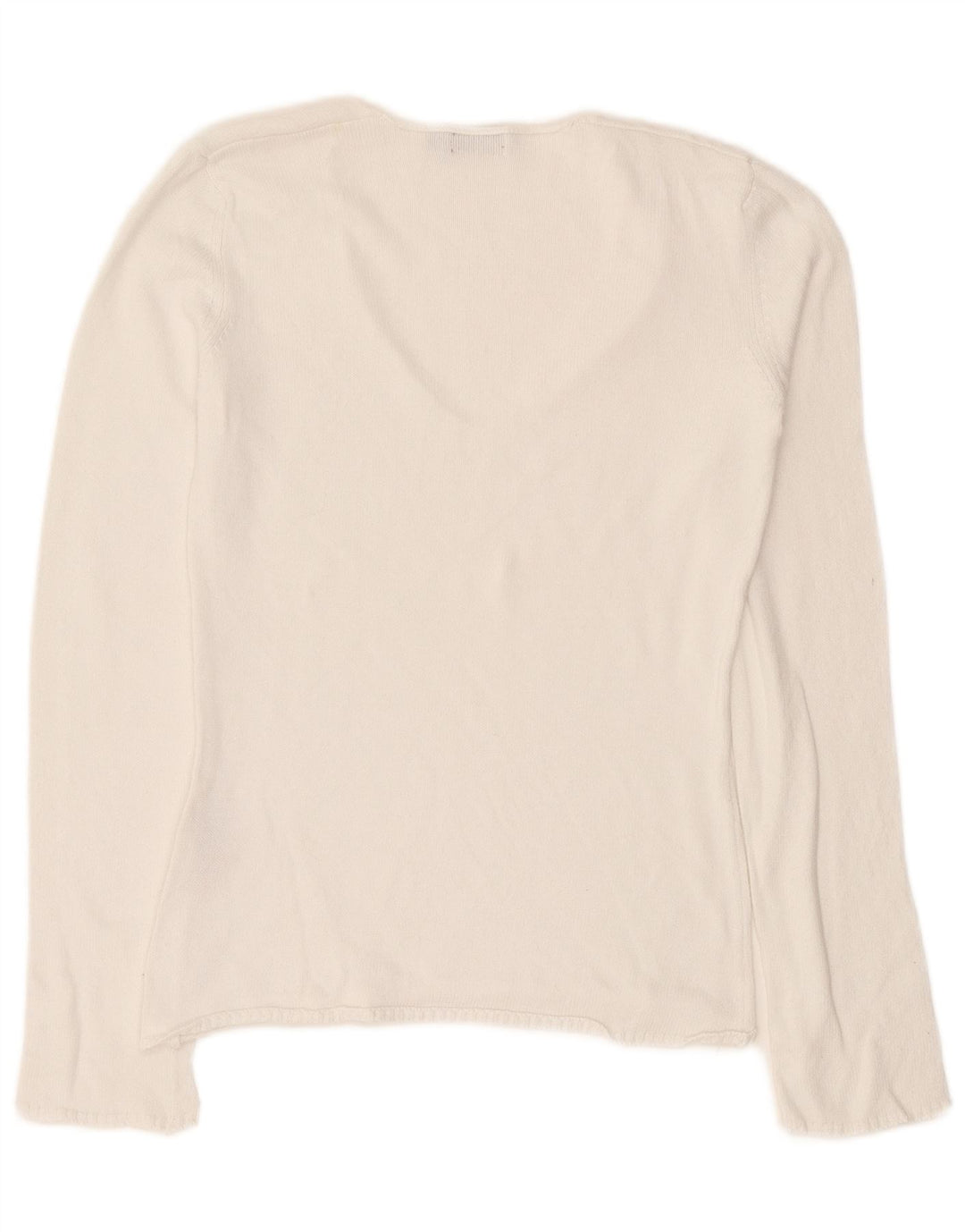 Lotto Dame V-hals sweater UK 12 Medium Hvid Bomuld