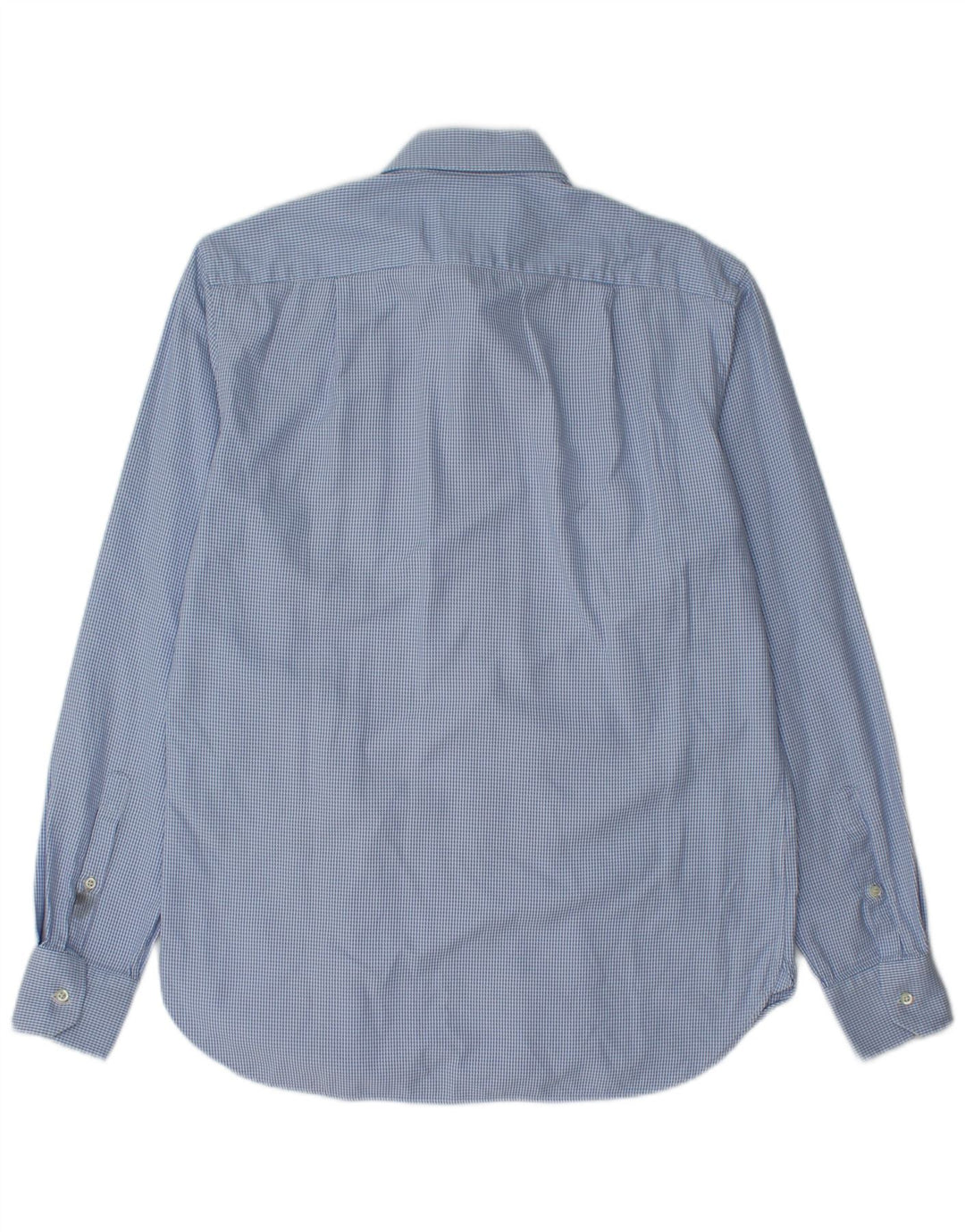 Boggi Herre Custom Fit skjorte størrelse 40 15 1/2 Medium Blue Houndstooth Bomuld
