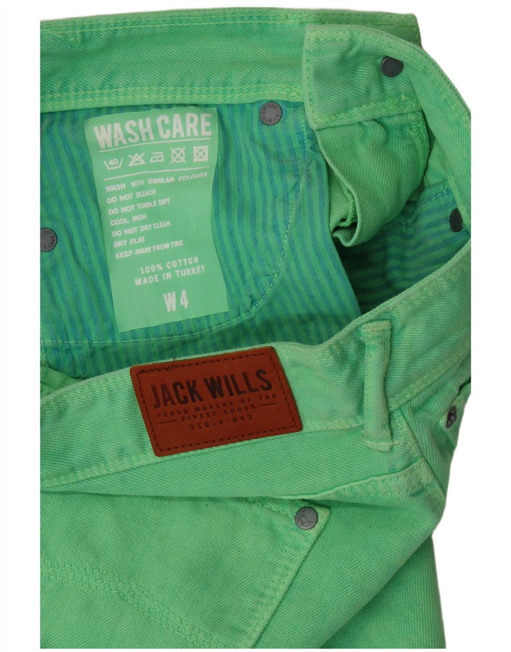 JACK WILLS Dame denimnederdel UK 4 XS W26 Grøn bomuld