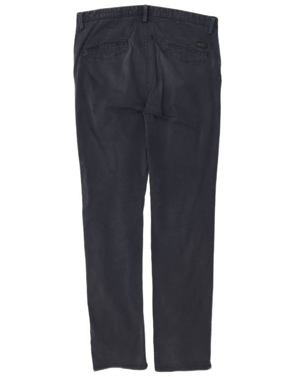 Hugo Boss Lige Chino-bukser til mænd EU 50 Large W34 L33 Marineblå Bomuld