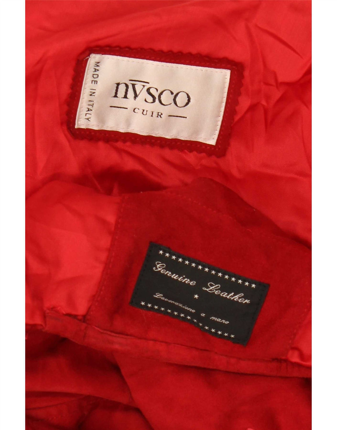 NVSCO Dame Ruskindsjakke UK 18 XL Rødt Læder