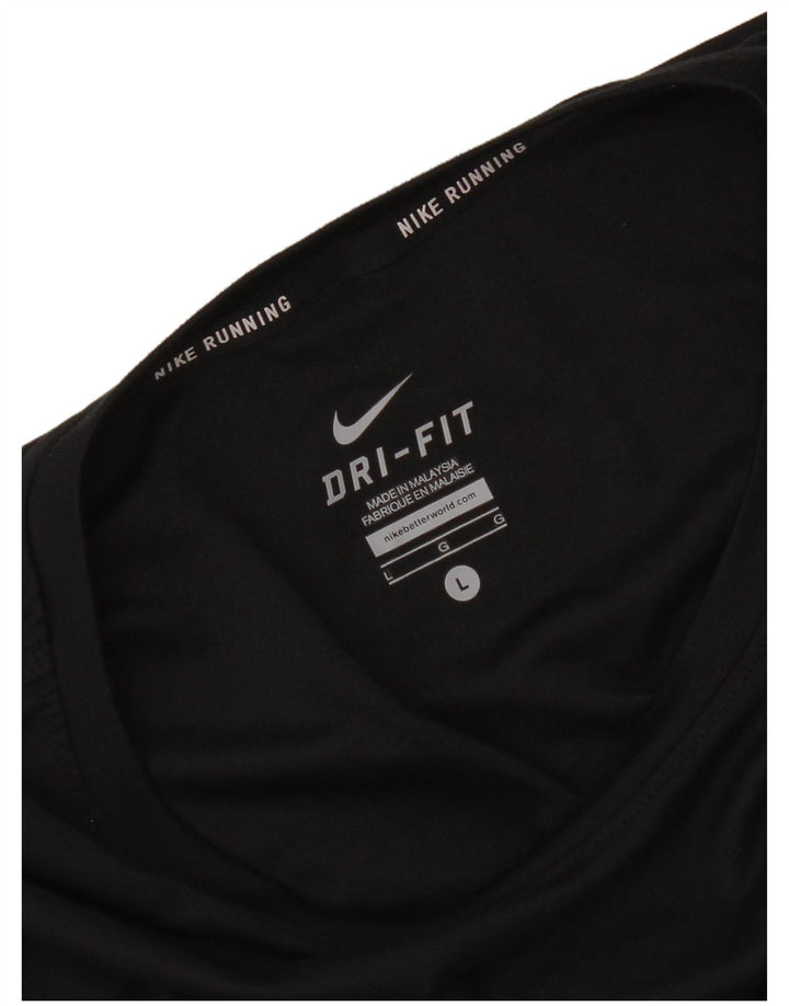 Nike Dame Dri Fit Top Langærmet UK 14 Large Sort