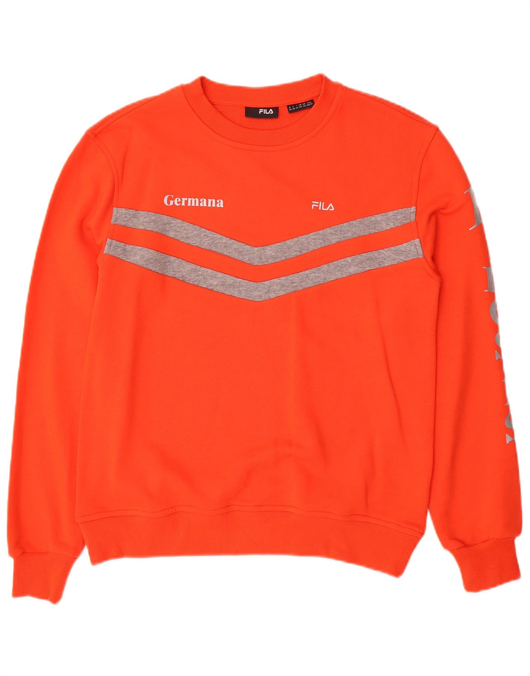 FILA Grafisk sweatshirt til mænd XS Orange Colourblock Bomuld