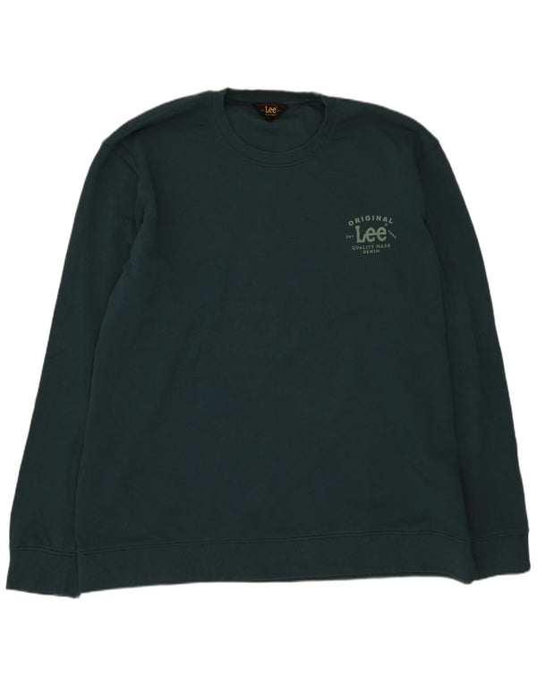 Lee Herre Regular Fit Sweatshirt Jumper 2XL Grøn bomuld