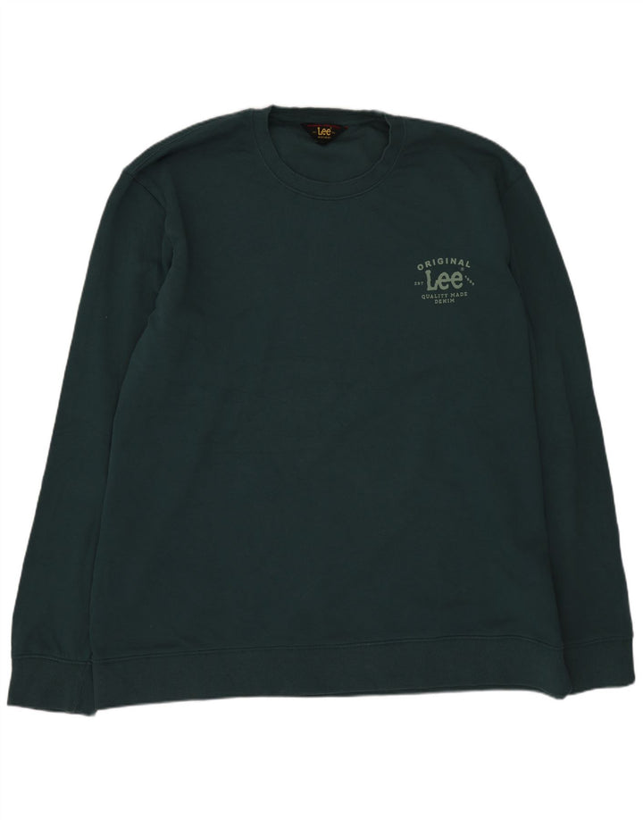 Lee Herre Regular Fit Sweatshirt Jumper 2XL Grøn bomuld