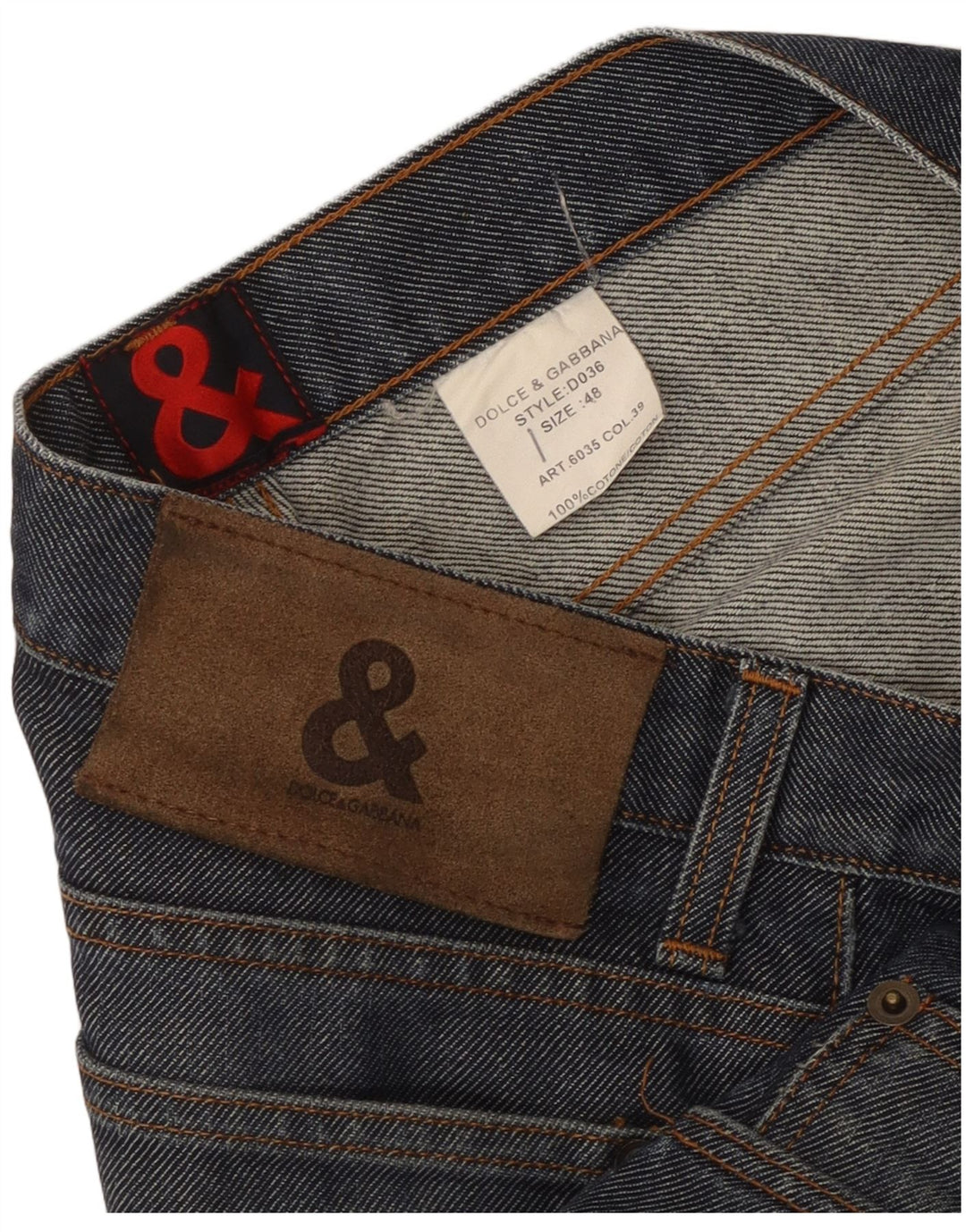 Dolce & Gabbana Herre Straight Jeans IT 48 Medium W34 L34 Blå Bomuld