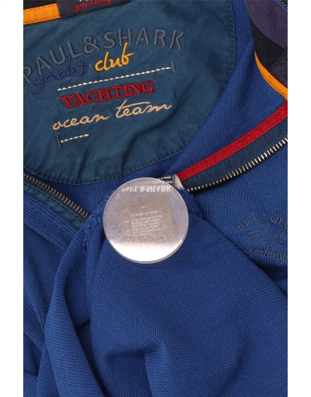 PAUL & SHARK Herre Yachting Zip Neck Jumper Sweater Medium Blue Virgin Wool