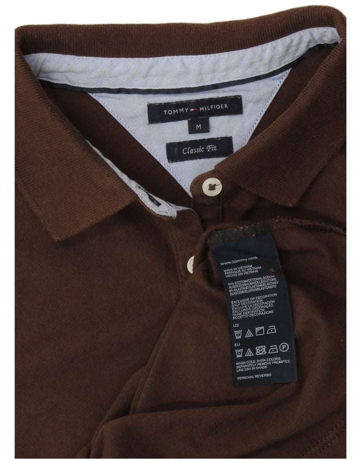 TOMMY HILFIGER Dame poloskjorte i klassisk pasform UK 12 Medium brun bomuld