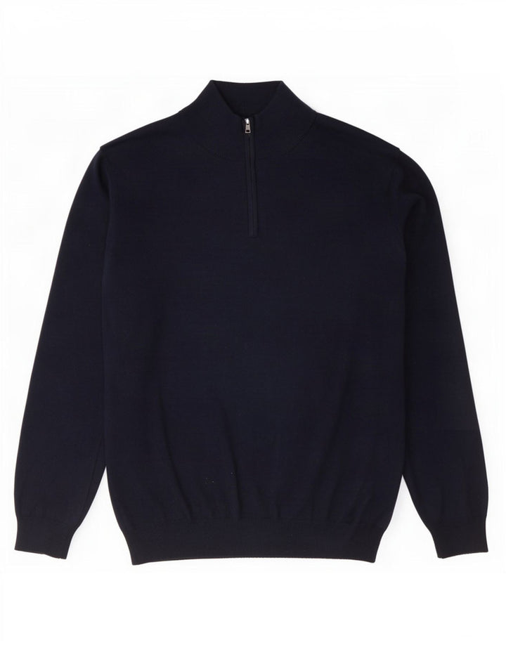 Marks & Spencer Herre sweater med lynlåshals Stor marineblå akryl
