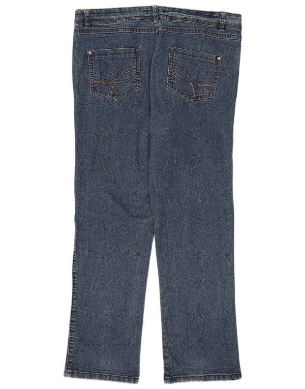 M&Co Womens Petite Straight Jeans UK 14 Large W34 L27 Blue Cotton