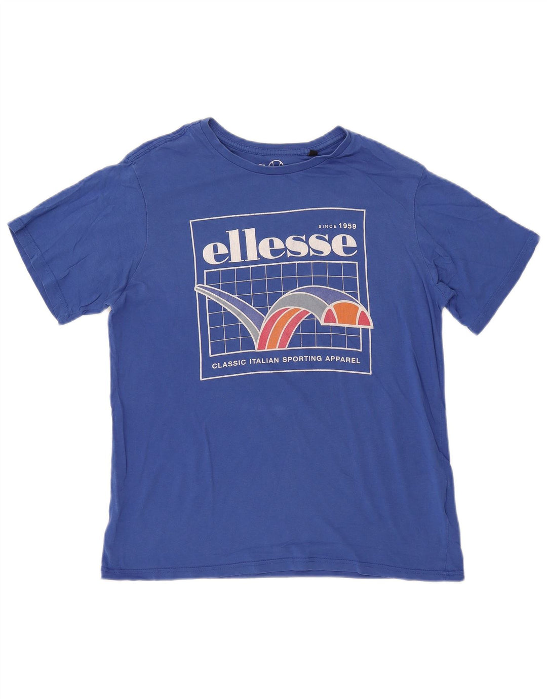 ELLESSE Herre grafisk T-shirt Top Lille blå bomuld