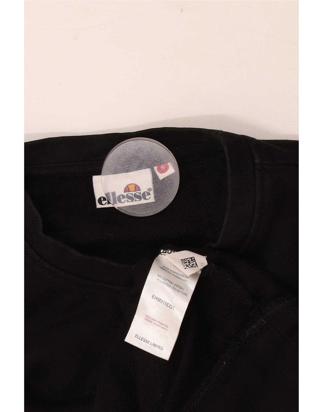 Ellesse Herre Grafisk Sweatshirt Jumper Lille Sort Bomuld