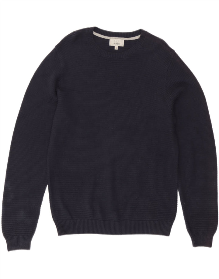 Marks & Spencer Herre sweater med rund hals, medium marineblå bomuld