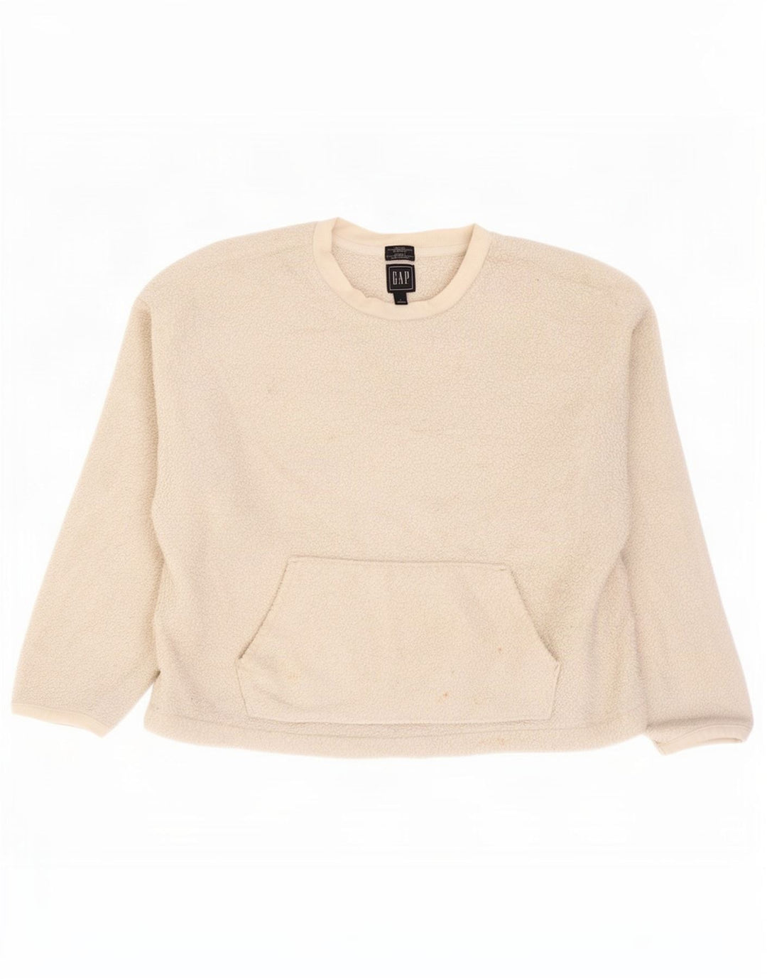 Gap Dame Fleece Jumper UK 16 Large Off White Polyester