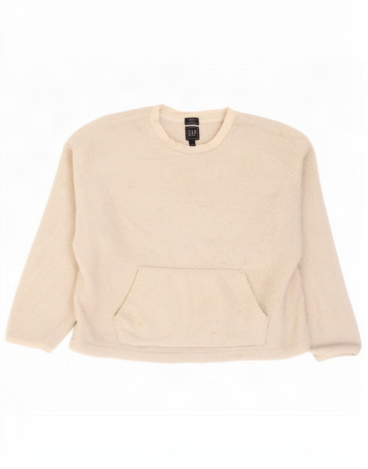Gap Dame Fleece Jumper UK 16 Large Off White Polyester
