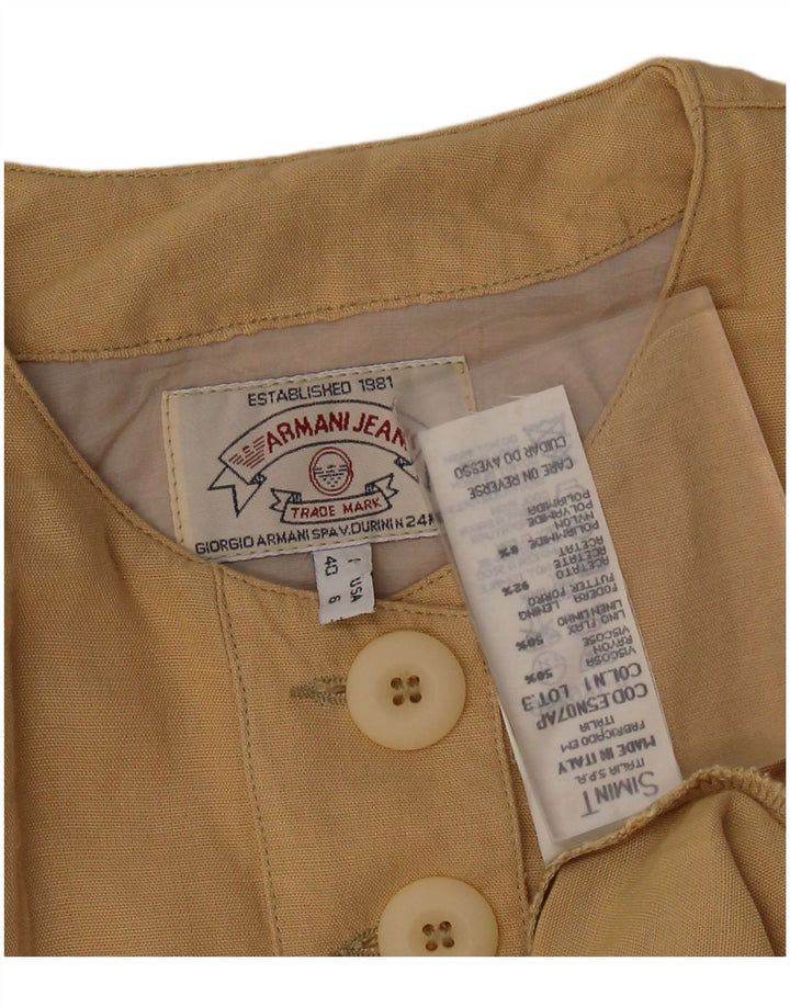 ARMANI JEANS Dame Blazer Jakke IT 40 Lille Beige Viscose