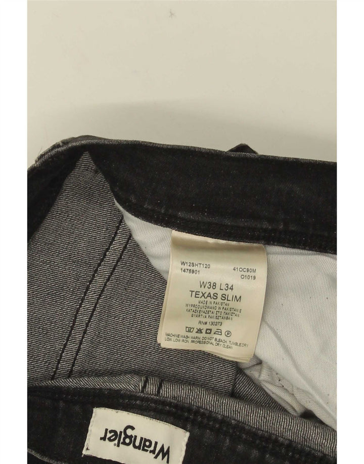 Wrangler Herre Texas Slim Jeans W38 L34 Grå Bomuld