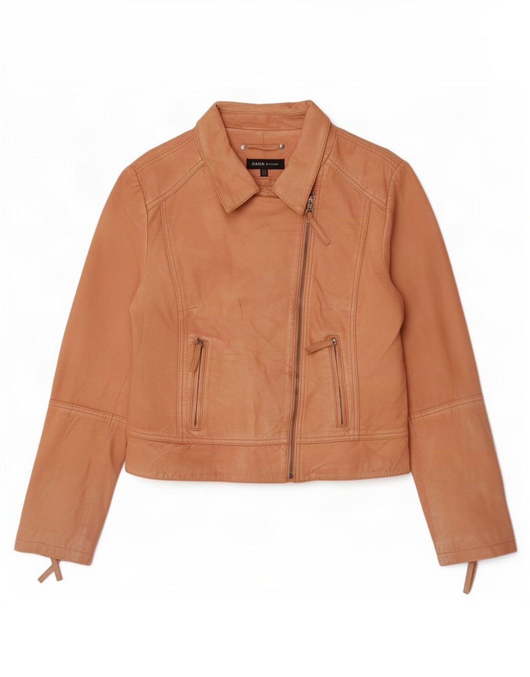 Arma Læder Biker Jacket UK 16 Large Beige