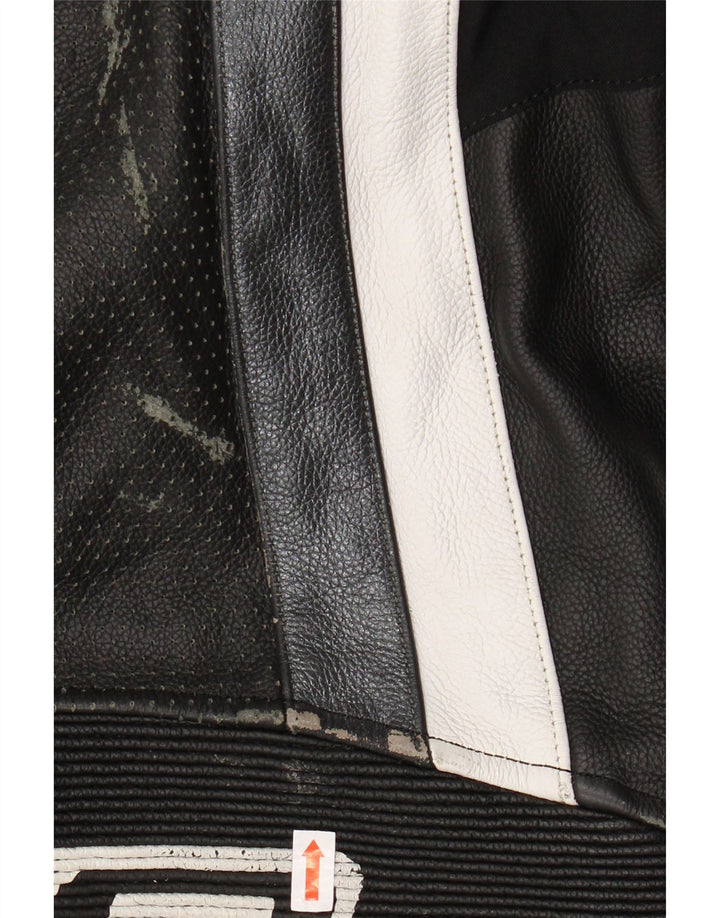 AXO drenge grafisk jumpsuit 10-11 år sort colourblock læder motorcykel