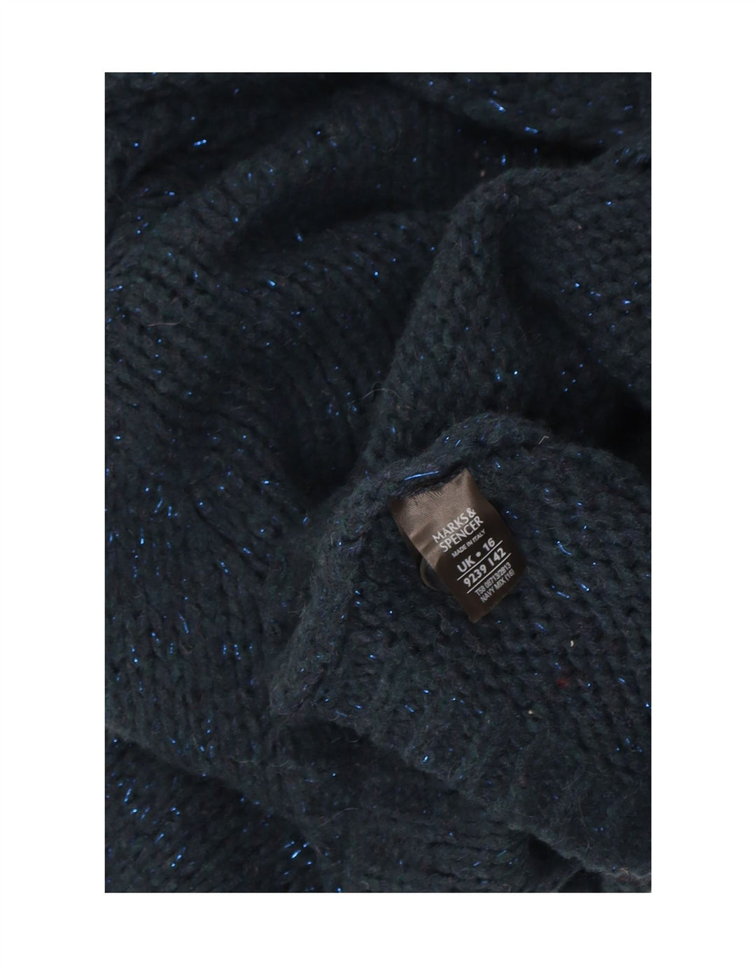 Marks & Spencer Dame Cardigan Sweater UK 16 Large Navy Blue Flecked