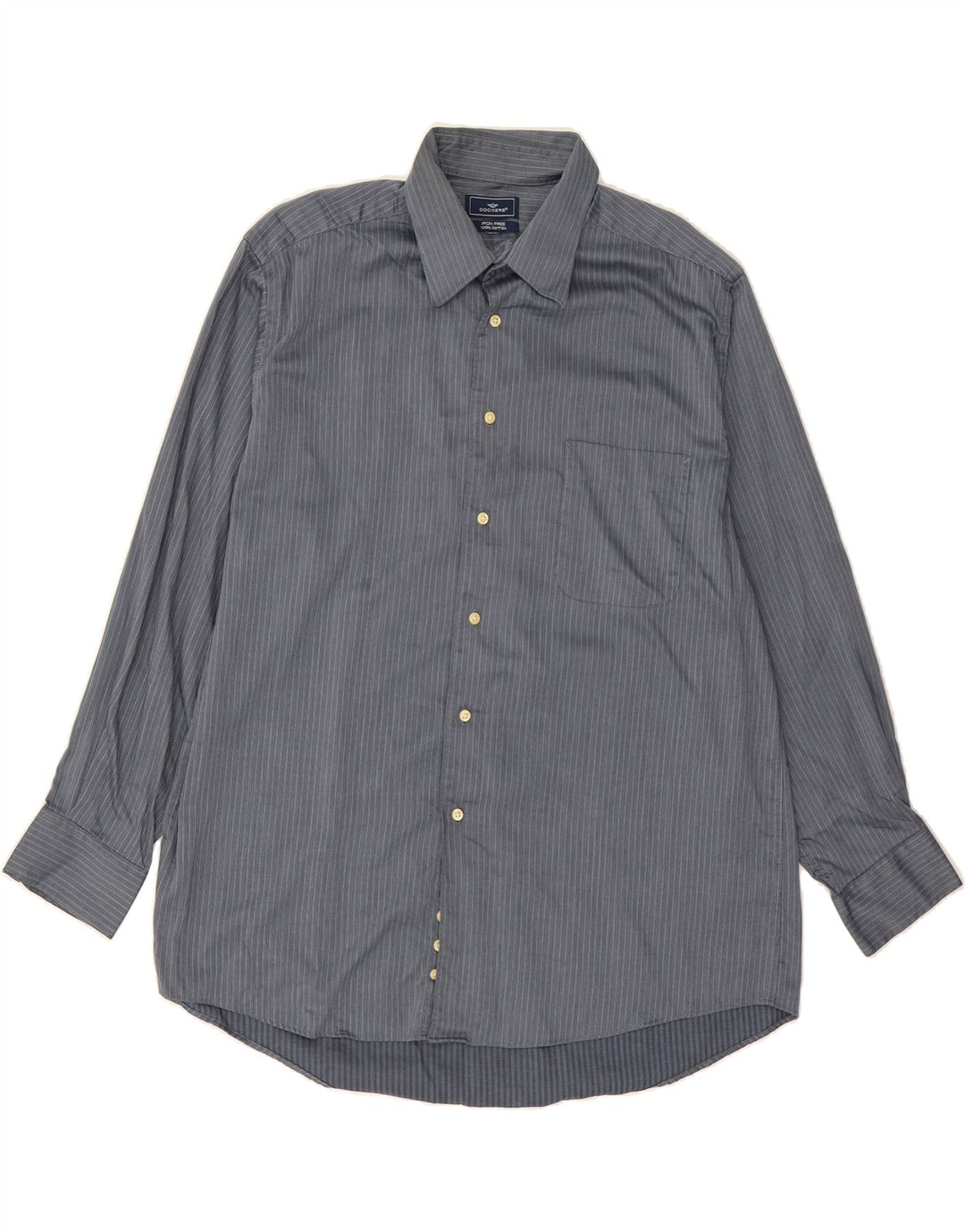 DOCKERS Mens Shirt XL Blue Pinstripe Cotton Vintage Dockers and Second-Hand Dockers from Messina Hembry 