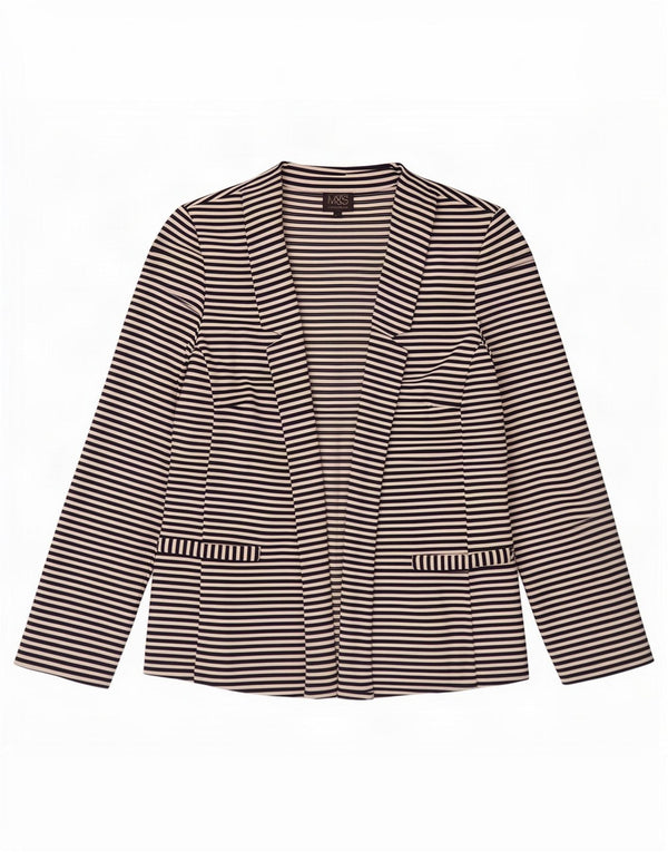 Marks & Spencer Dame Cardigan Sweater UK 10 Small Navy Blue Striped