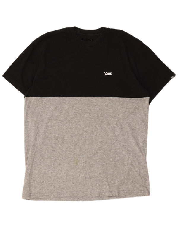 Vans Herre Classic Fit Grafisk T-shirt Top Medium Sort Colourblock Cotton