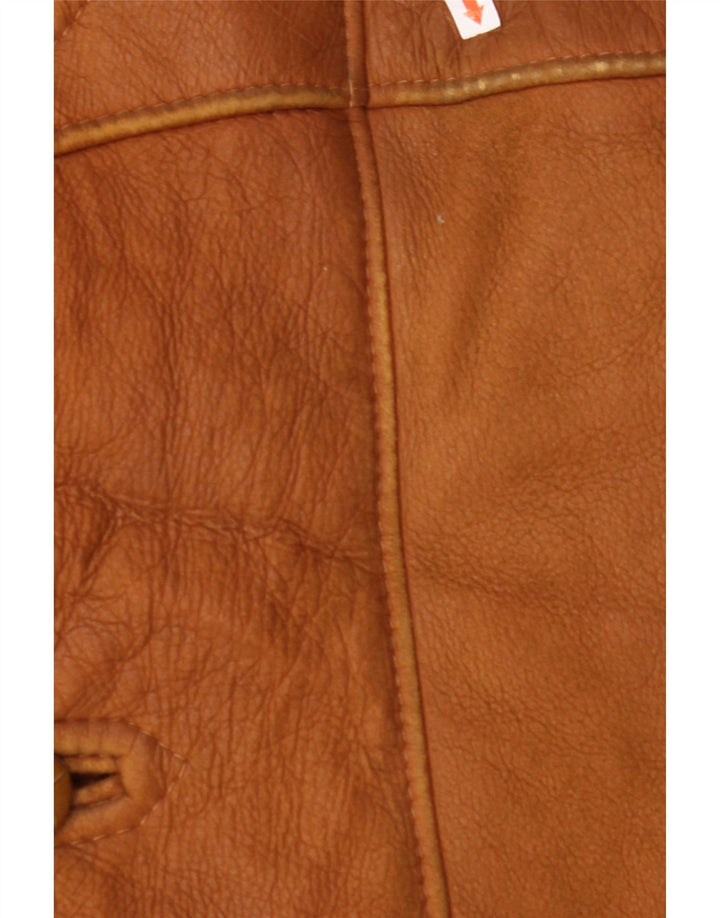 MABRUN Herre Shearling Jacket UK 36 Lille brunt læder