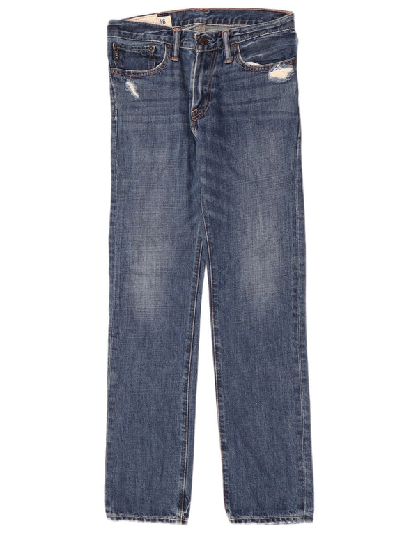 Abercrombie & Fitch Boys Distressed Slim Jeans 15-16 år W28 L30 Blue