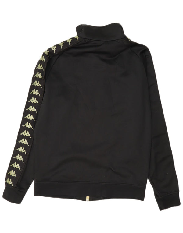 Kappa Dame Grafisk Træningsdragt Topjakke UK 12 Medium Sort Polyester