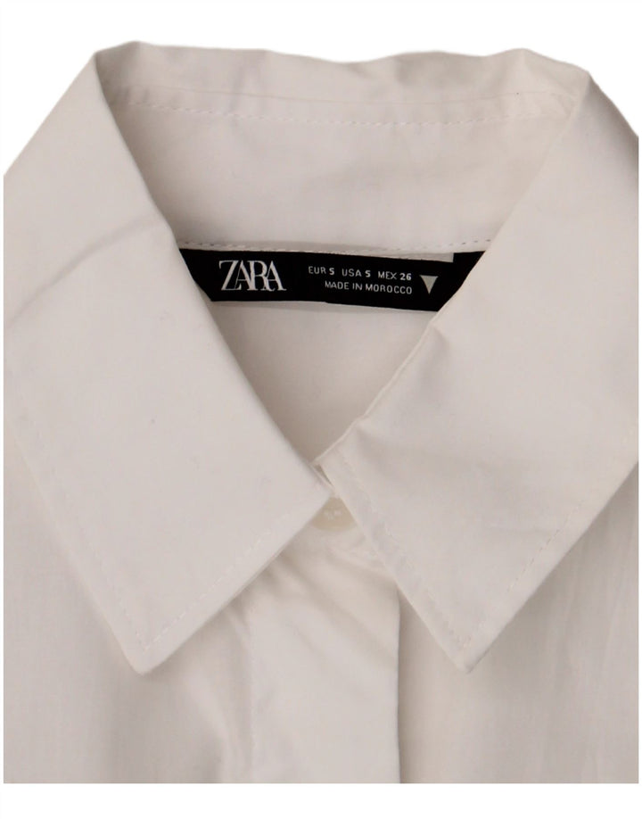 Zara oversized skjorte med korte ærmer til kvinder UK 10 Small White
