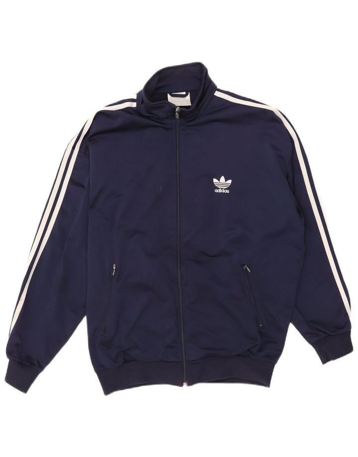 Adidas Træningsdragt til mænd Topjakke UK 38/40 Medium Navy Blue Polyester
