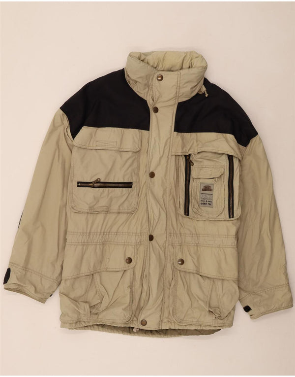 Camel Active Herre Hooded Windbreaker Jacket UK 48 4XL Beige Colourblock