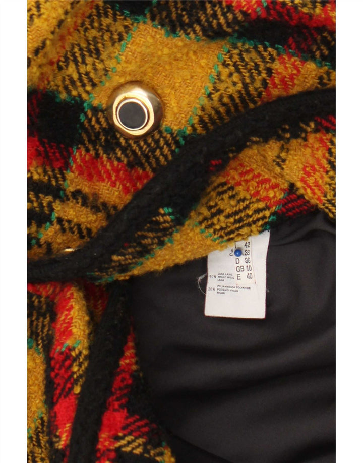 Vintage Dame Dobbeltradet Blazer Jacket UK 10 Small Yellow Check