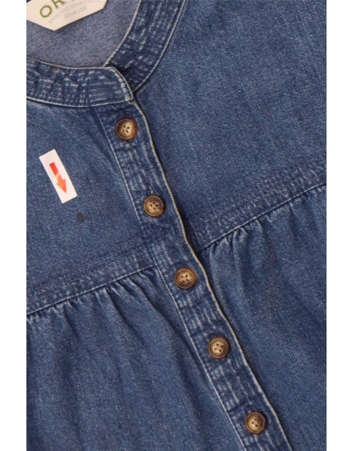 Orvis Dame denimkjole med 3/4 ærmer US 8 Medium Blue Cotton
