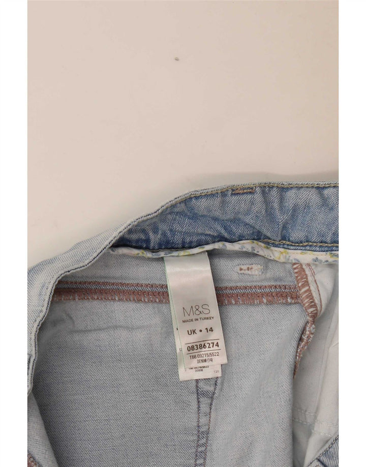 Marks & Spencer Dame denim Shorts UK 14 Large W34 Blue Cotton