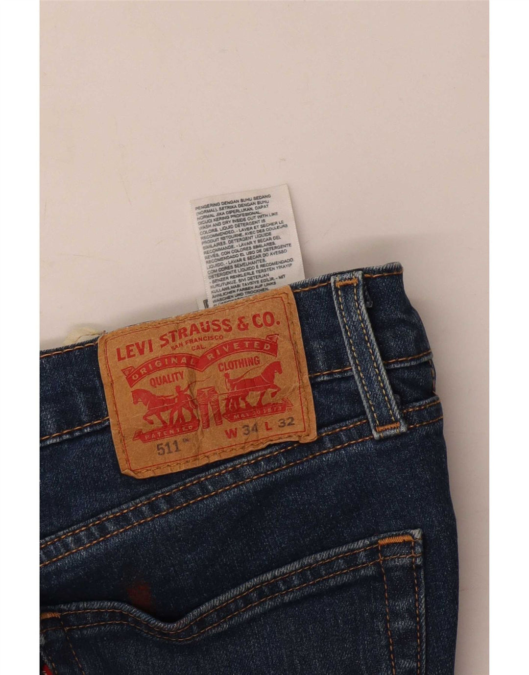 Levi's Herre 511 Slim Jeans W34 L32 Blå Bomuld