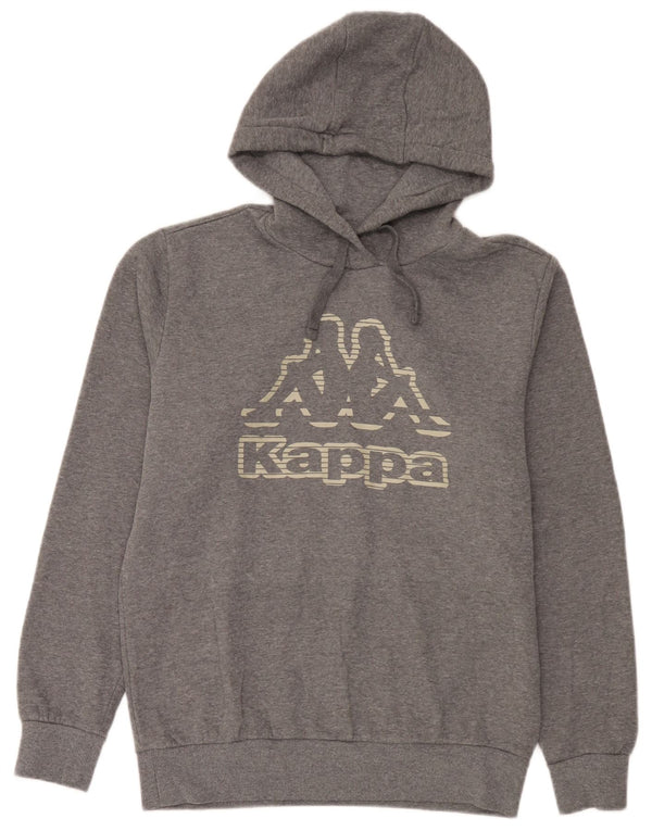 Kappa Dame Grafisk Loose Fit Hoodie Jumper UK 14 Medium Grey Flecked