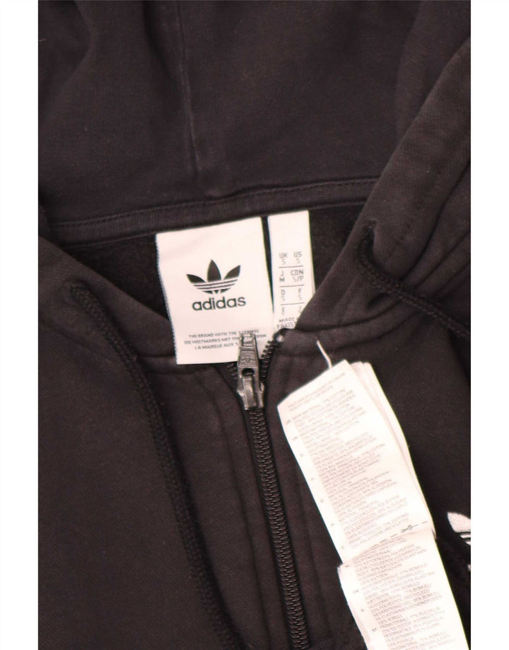 Adidas Hættetrøje med lynlås til mænd, lille sort bomuld