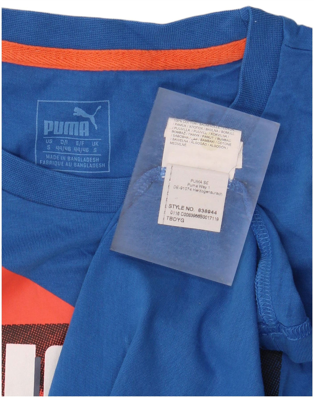 Puma Herre Grafisk T-Shirt Top Lille Blå Bomuld
