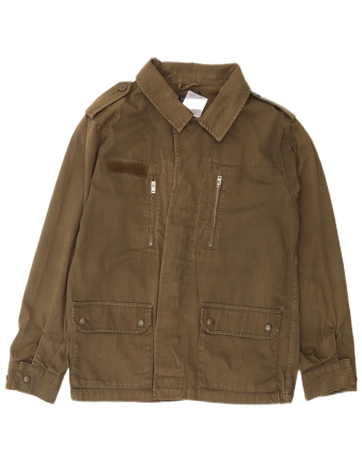 TOPSHOP Dame Oversized Military Jacket UK 10 Small Khaki Cotton