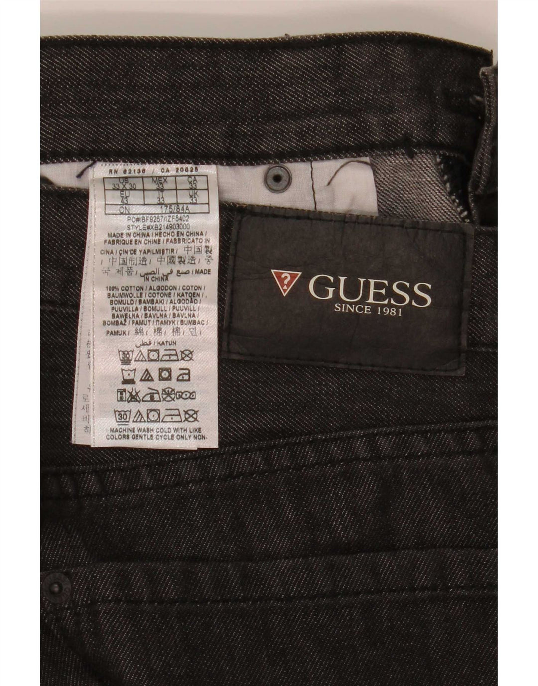 Guess Straight Jeans til mænd W33 L30 Grå bomuld