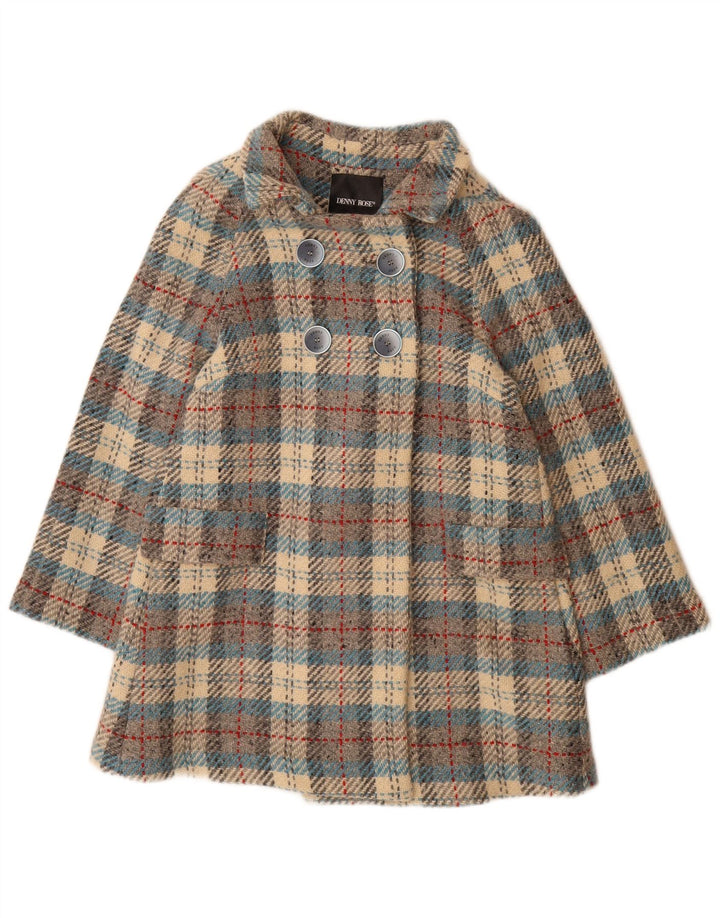 Denny Rose Dame Dobbeltradet Frakke UK 8 Small Multicolored Check