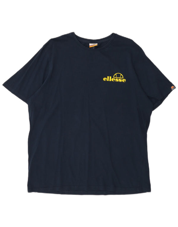 ELLESSE Herre grafisk T-shirt top 2XL marineblå bomuld
