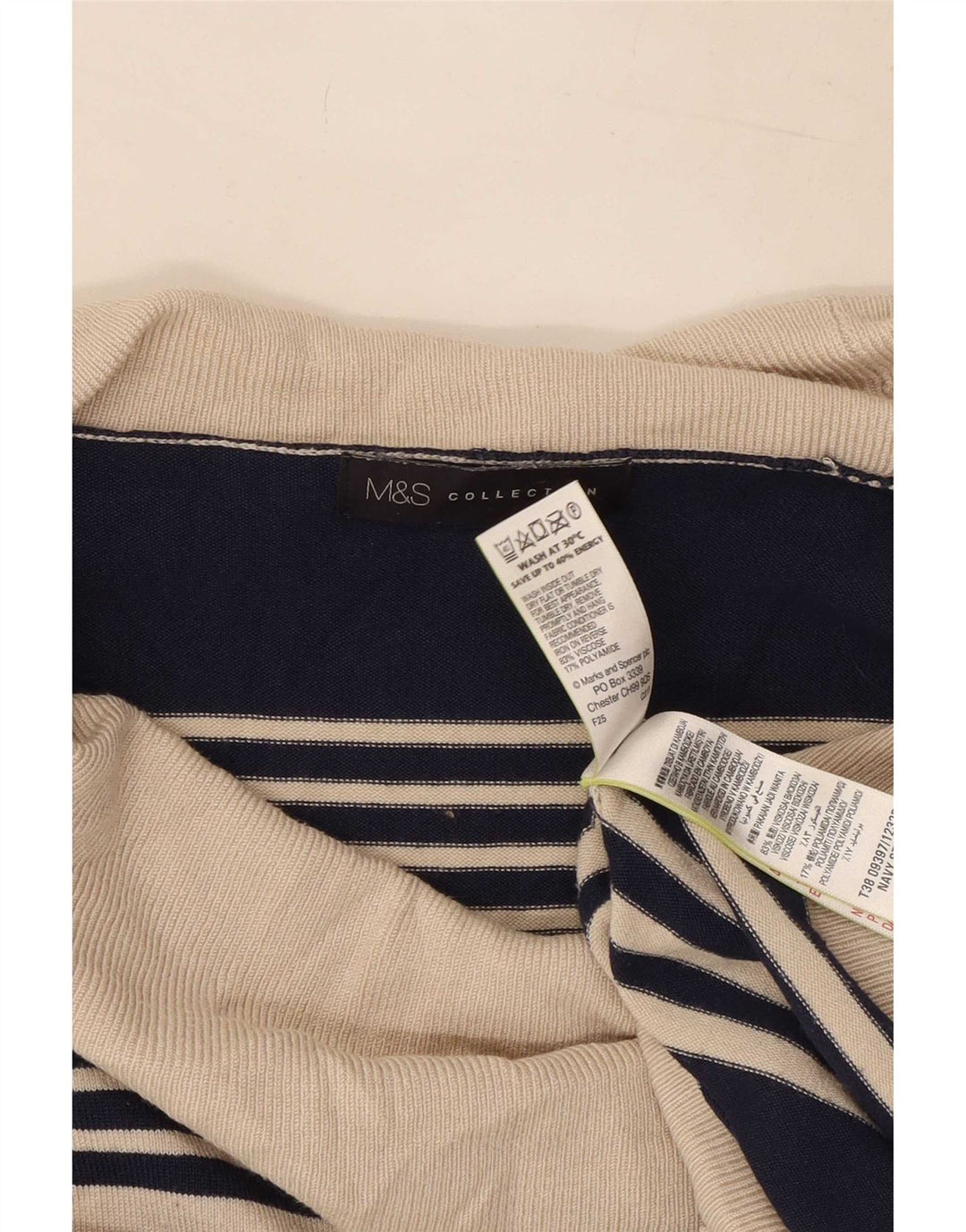 Marks & Spencer Dame Rullehals sweater UK 14 Medium Navy Blue