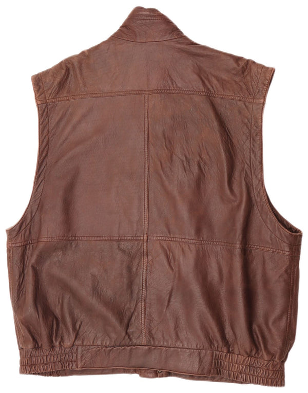Forster Herre Læder Gilet EU 60 5XL Brun